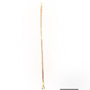 14K Gold Herringbone Dainty Bracelet